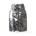 Autumn Superior Quality Zipper Lady Leather Skirt